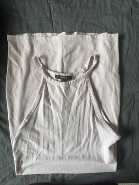 Forever 21 White Ribbed Halter Tank Top